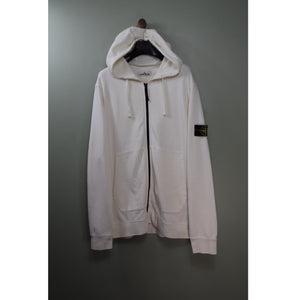 Stone Island Off White Zipped Hoodie