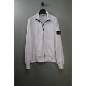 Stone Island White Zipped Jumper