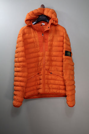 Stone Island Orange Loom Woven Down Jacket