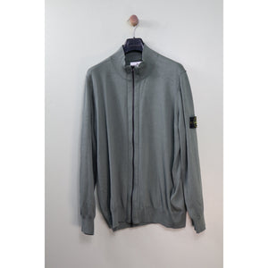 Stone Island Dark Green Zipped Knit Jumper