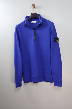 Stone Island Blue 1/4 Zip Jumper
