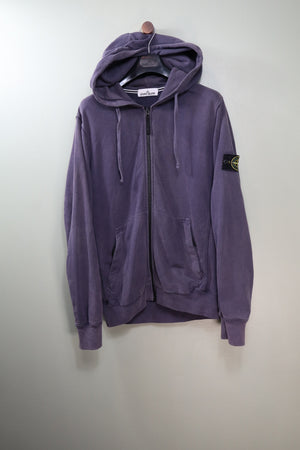 Stone Island Purple Zipped Hoodie