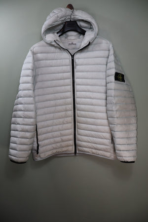 Stone Island Light Grey Loom Woven Down Jacket