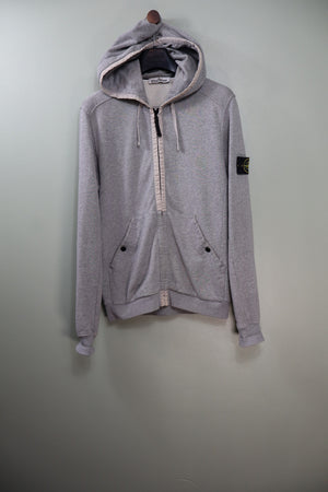 Stone Island Grey Zipped Hoodie