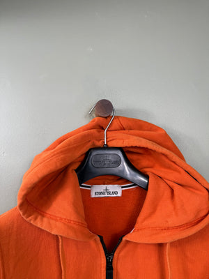 Stone Island Orange Zipped Hoodie