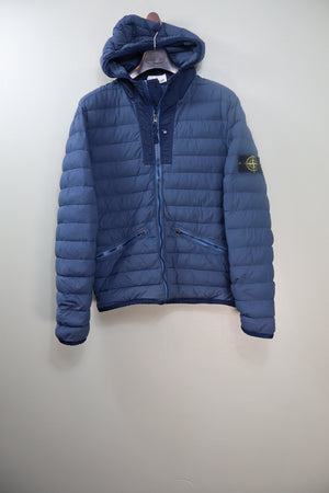 Stone Island Blue Loom Woven Down Jacket