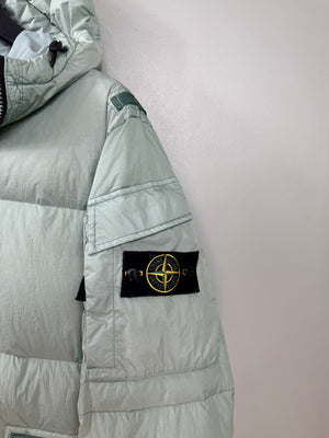 Stone Island Green Crinkle Reps Down Jacket