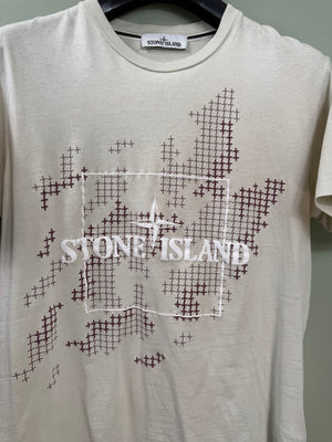 Stone Island Beige Grid Gamo T-Shirt