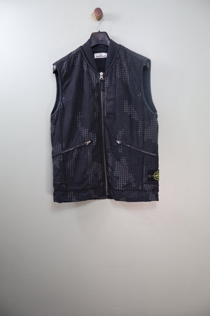 Stone Island Black Grid Camo Gilet