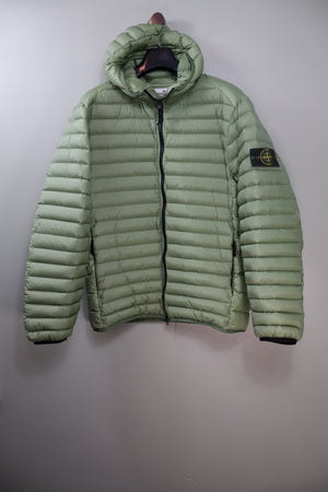 Stone Island Green Loom Woven Down Jacket