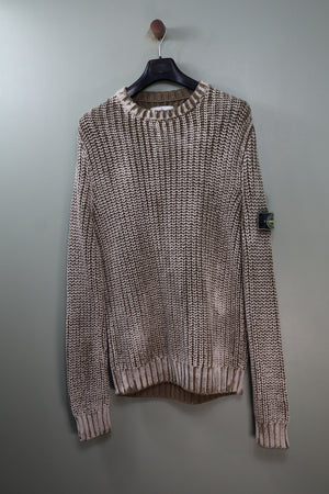 Stone Island Khaki Hand Corrosion Knit Jumper