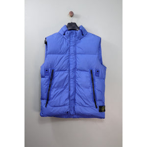Stone Island Blue Crinkle Reps Down Gilet
