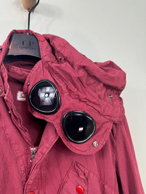 C.P. Company Burgundy 50 Fili Goggle Jacket