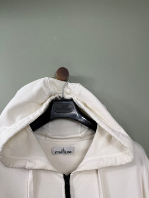 Stone Island Off White Zipped Hoodie
