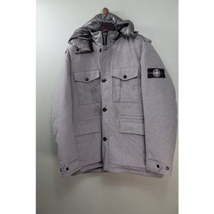 Stone Island Grey Ice Jacket Wool Blend