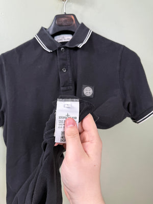 Stone Island Black Slim Fit Polo