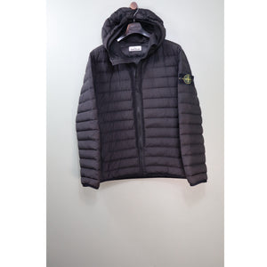 Stone Island Black O-Cotton/ R-Nylon Tela Down Jacket