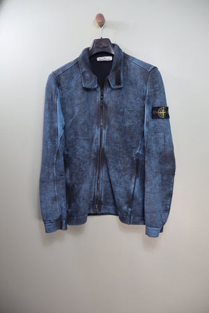 Stone Island Blue House Check Dust Zipped Jumper