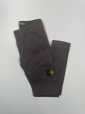 Stone Island Burgundy SK Cargo Bottoms