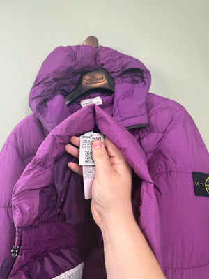 Stone Island Purple Crinkle Reps Down Jacket