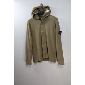 Stone Island Khaki Zipped Knit Hoodie