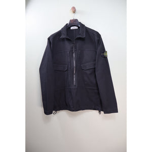 Stone Island Black 3/4 Zip Smock