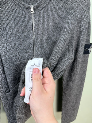 Stone Island Grey Sample Reflective Knit Zipped Jumper
