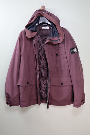 Stone Island Burgundy Tank Shield Jacket