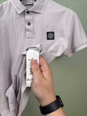 Stone Island Light Pink Slim Fit Polo