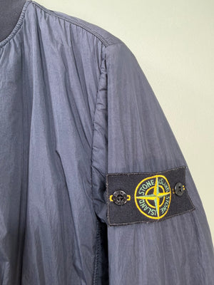 Stone Island Navy Crinkle Reps Bomber Jacket