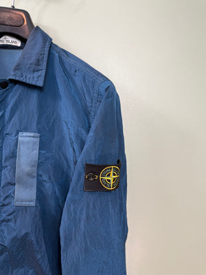 Stone Island Blue Nylon Metal Overshirt