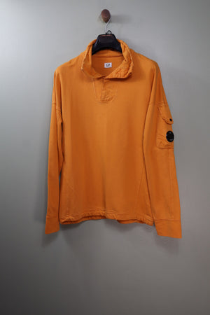 C.P. Company Orange 1/4 Button Jumper