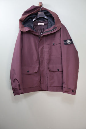 Stone Island Burgundy Tank Shield Jacket