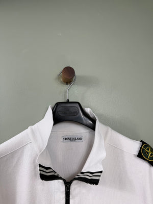 Stone Island White Zipped Jumper