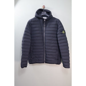 Stone Island Black Loom Woven Down Jacket