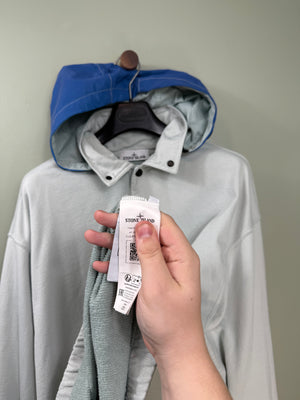 Stone Island Ice Blue Marina 1/4 Button Hoodie