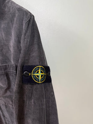 Stone Island Charcoal Grey Needle Cord Overshirt