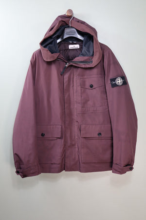 Stone Island Burgundy Tank Shield Jacket