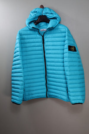 Stone Island Aqua Blue Loom Woven Down Jacket