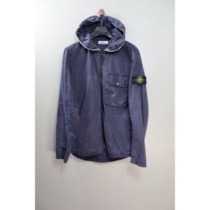 Stone Island Navy Hooded Overshirt
