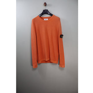 Stone Island Orange Waffle Knit Jumper