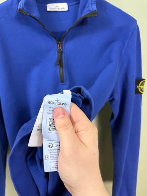 Stone Island Blue 1/4 Zip Jumper