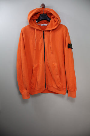 Stone Island Orange Zipped Hoodie