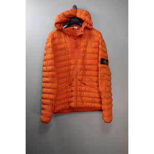Stone Island Orange Loom Woven Down Jacket