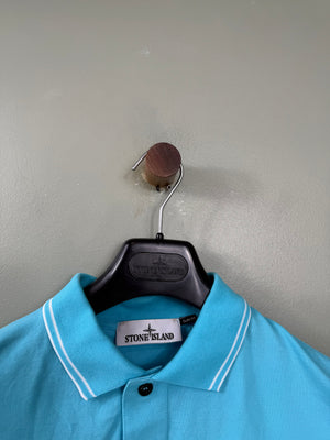 Stone Island Aqua Blue Slim Fit Polo