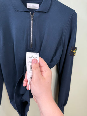 Stone Island Navy 1/4 Zip Knit Jumper