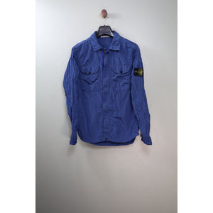 Stone Island Blue Nylon Metal Overshirt
