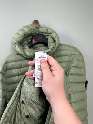 Stone Island Green Loom Woven Down Jacket