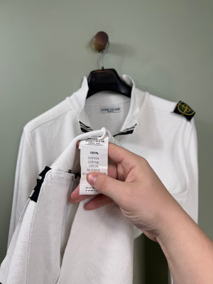 Stone Island White Zipped Jumper