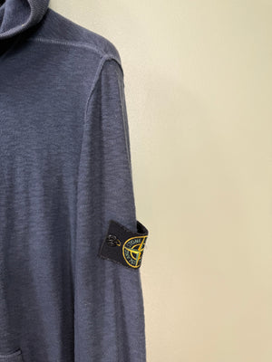 Stone Island Navy Zipped Knit Hoodie